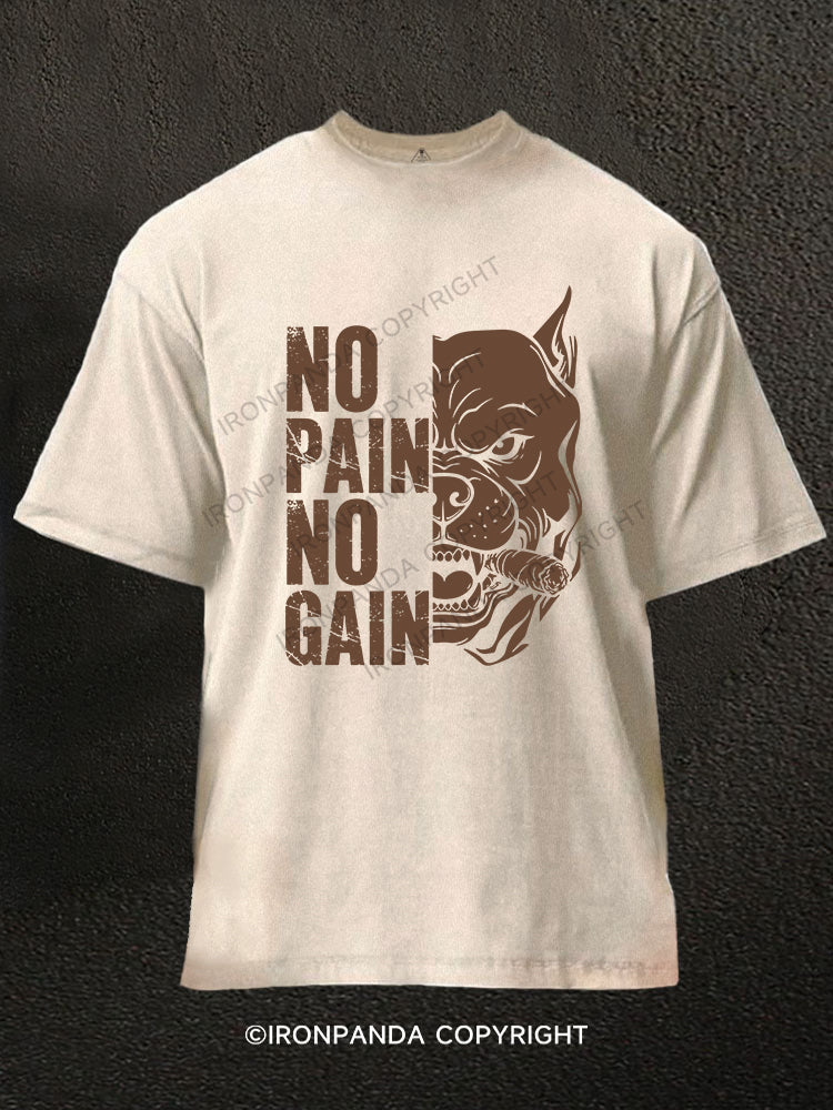 NO PAIN NO GAIN Washed Gym Shirt