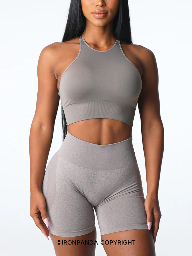 Backless Drawstring Sports Bra