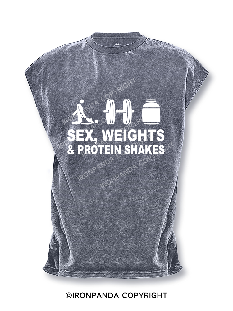 SEX WEIGHTS & PROTEIN SHAKES Cut Off Tank