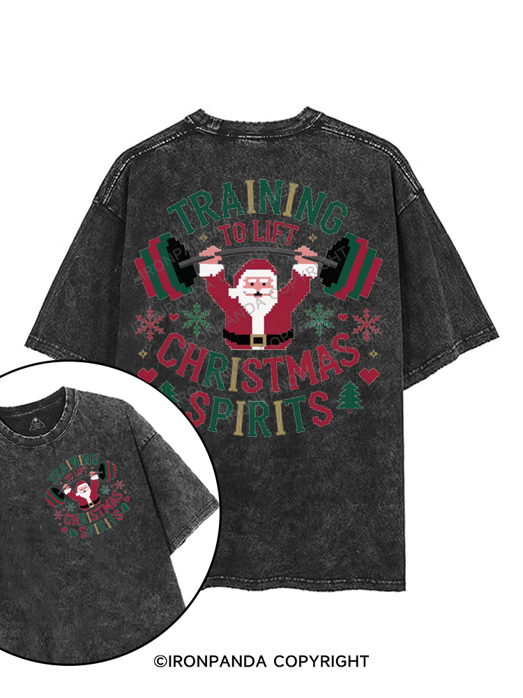 training to lift christmas spirits printed Gym Shirt