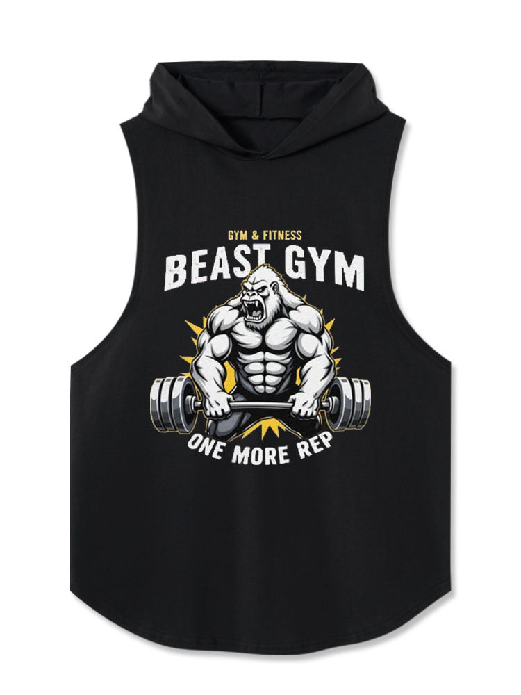 beast gym one more rep Washed Hooded Tank