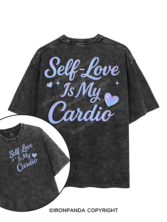 self-love is my cardio printed Gym Shirt