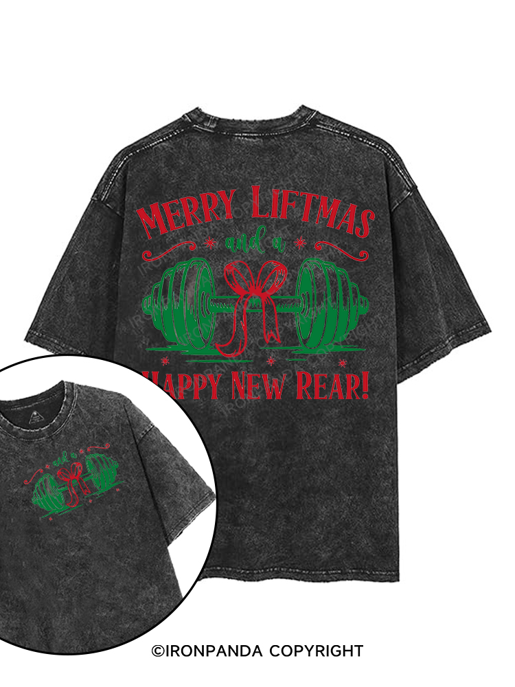 MERRY LIFTMAS AND A HAPPY NEW REAR printed Gym Shirt