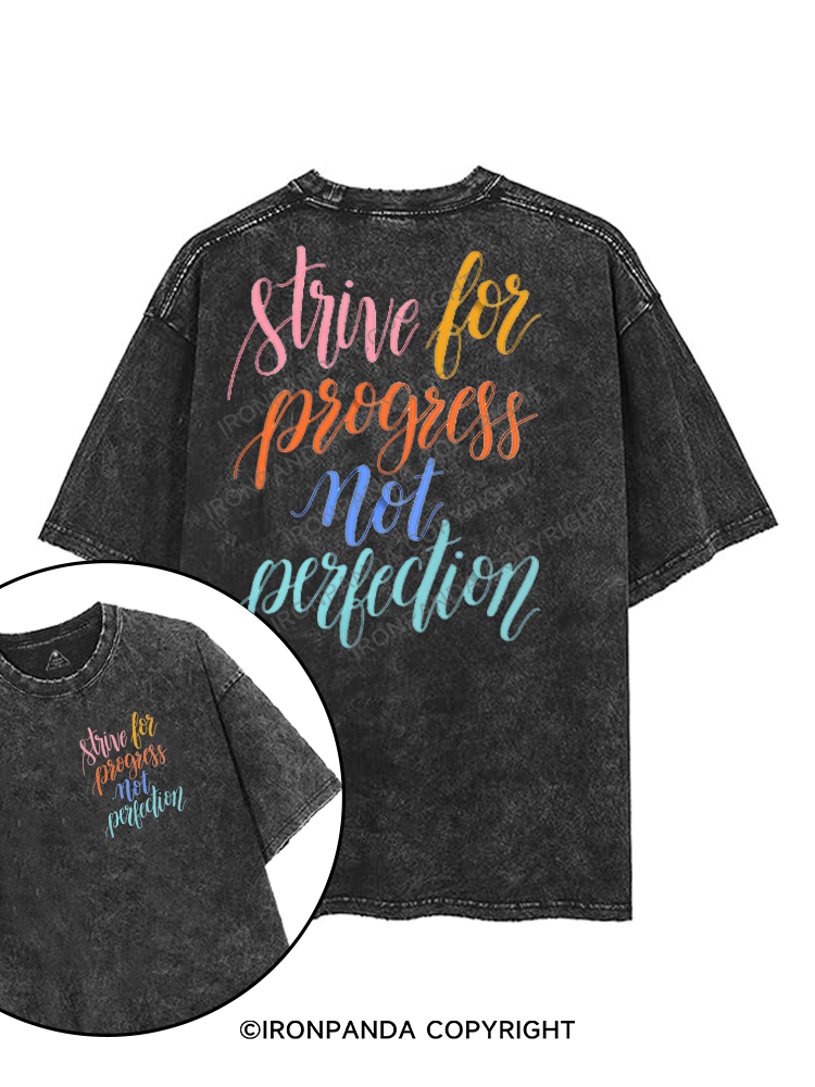 strive for progress not perfection printed Gym Shirt