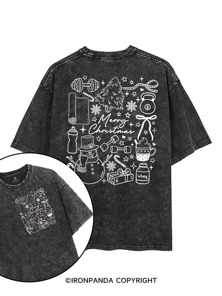 MERRY CHRISTMAS printed Gym Shirt