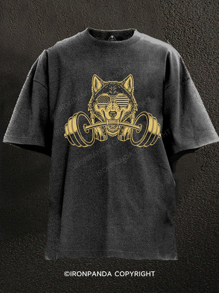 Iron Wolf Washed Gym Shirt