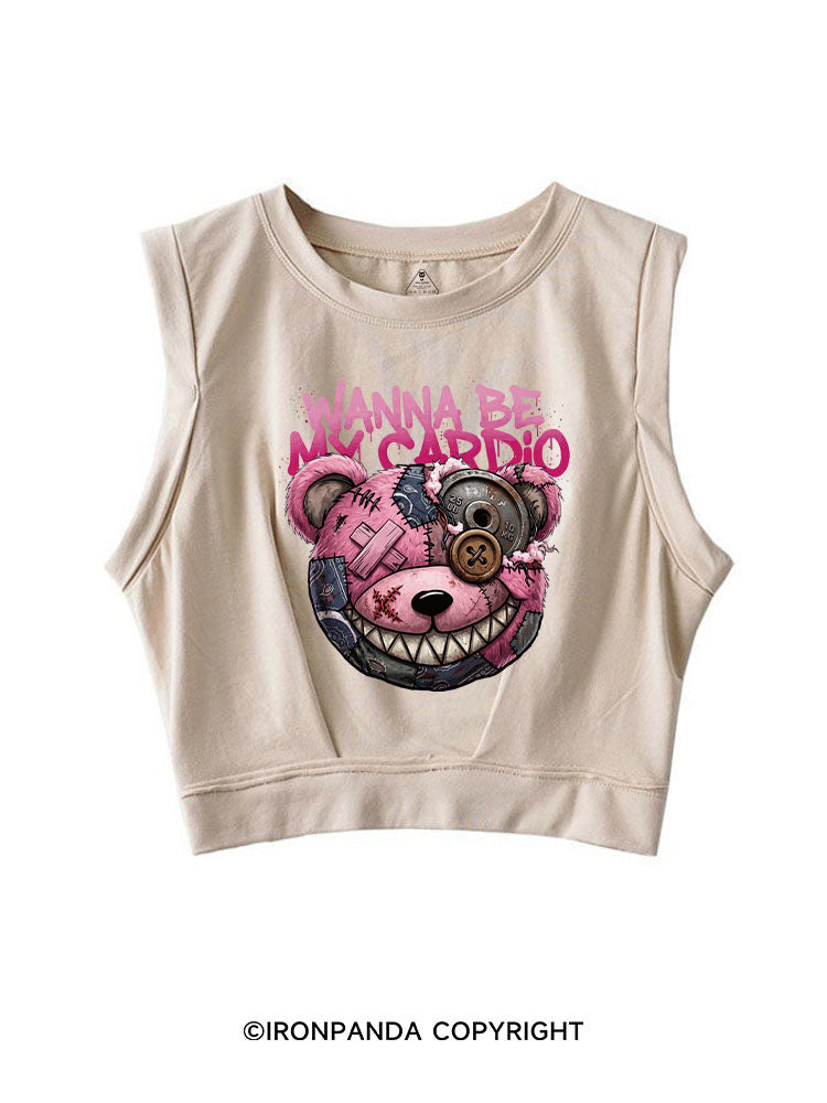 WANNA BE MY CARDIO SLEEVELESS CROP TOPS