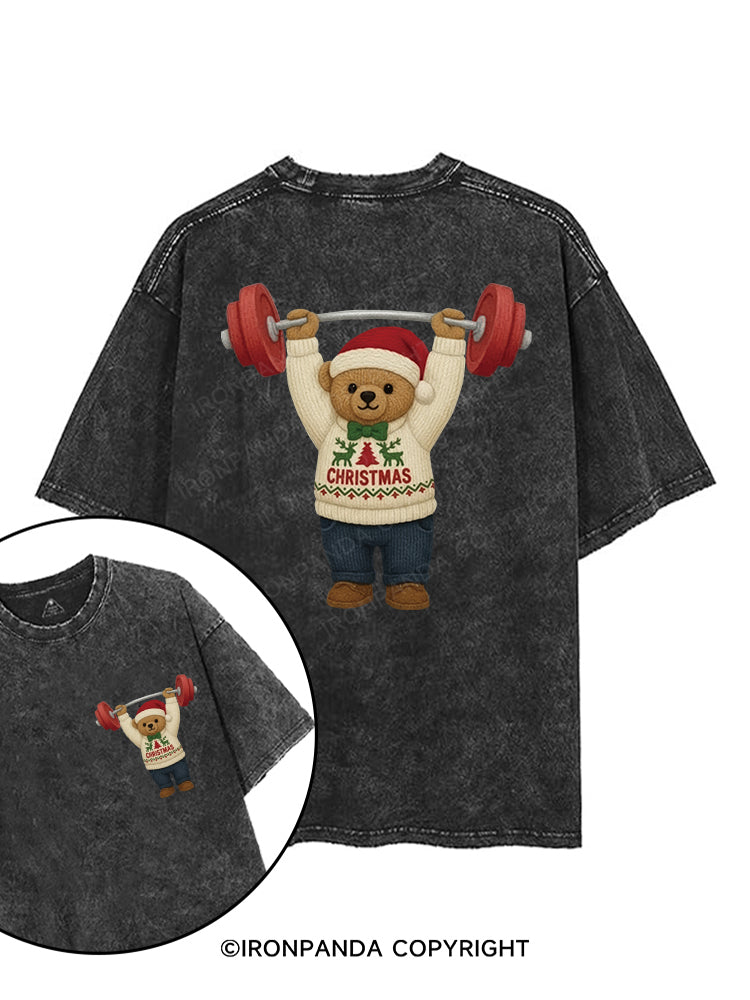 Liftmas Bear printed Gym Shirt