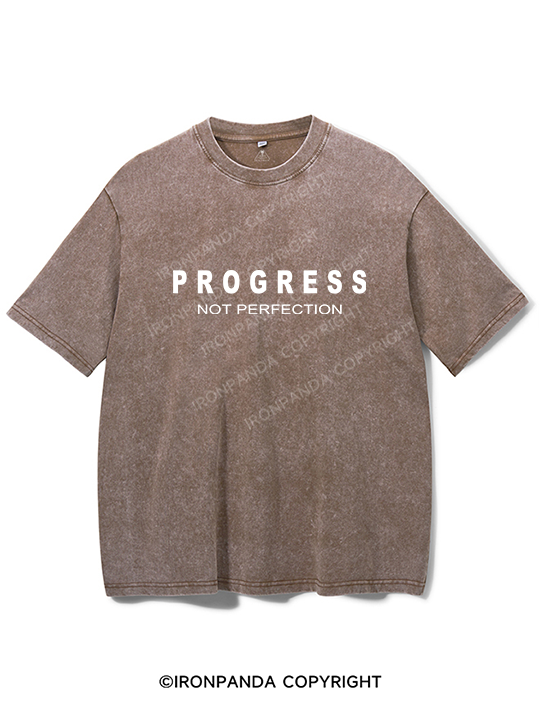 progress not perfection Washed Gym Shirt
