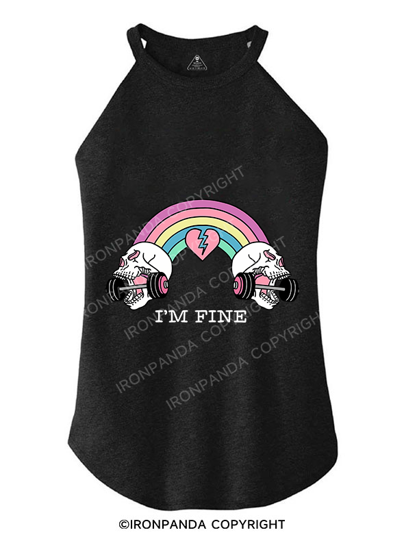 I'M FINE ROCKER COTTON TANK