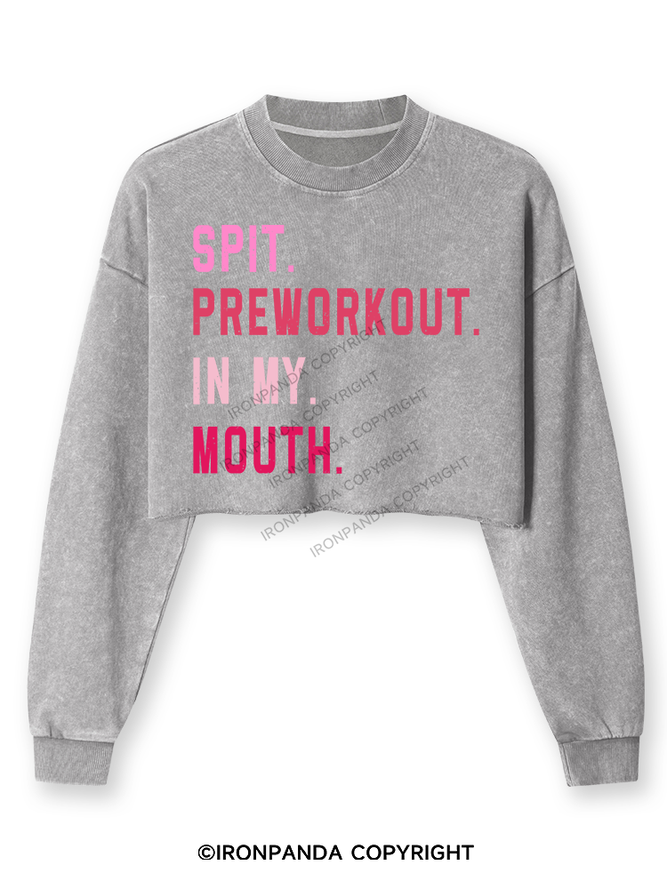 Spit Preworkout In My Mouth Washed Long-Sleeve Crop Top