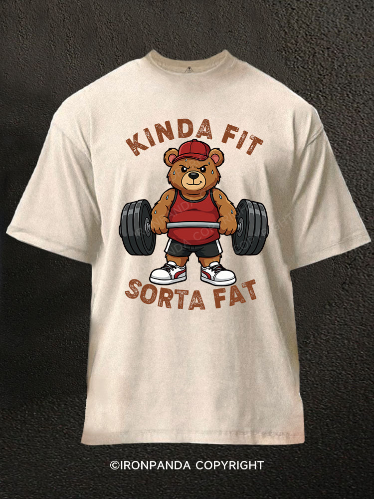 kinda fit sorta fat Washed Gym Shirt