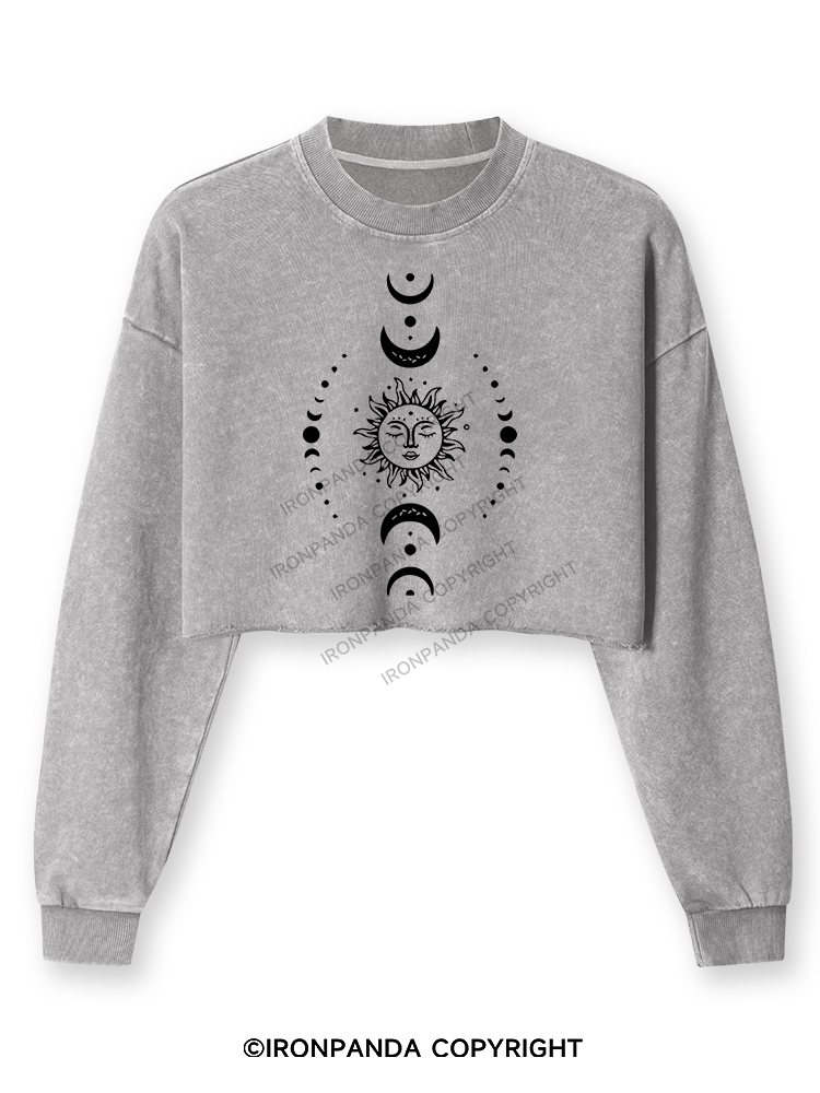 Yoga Moon Washed Long-Sleeve Crop Top