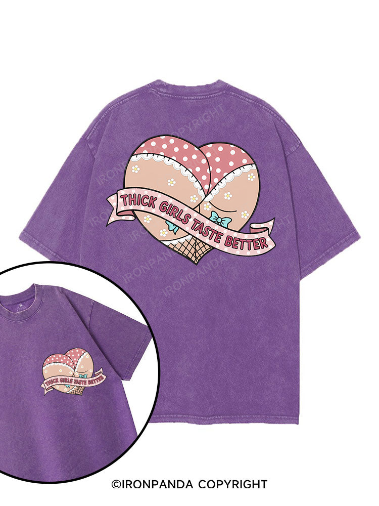 THICK GIRLS TASTE BETTER printed Gym Shirt