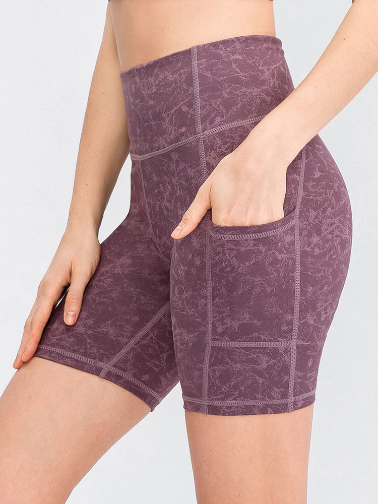 Pocket Stretch Quick-dry Purple Yoga Shorts