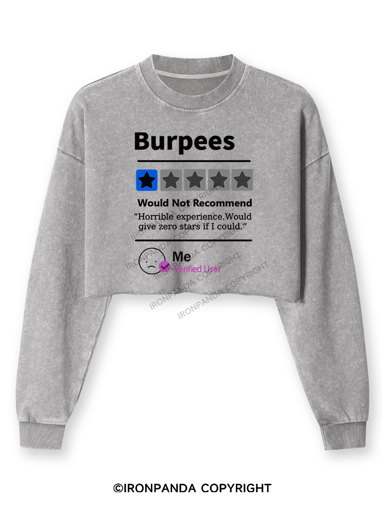 Burpees Reviewed Washed Long-Sleeve Crop Top