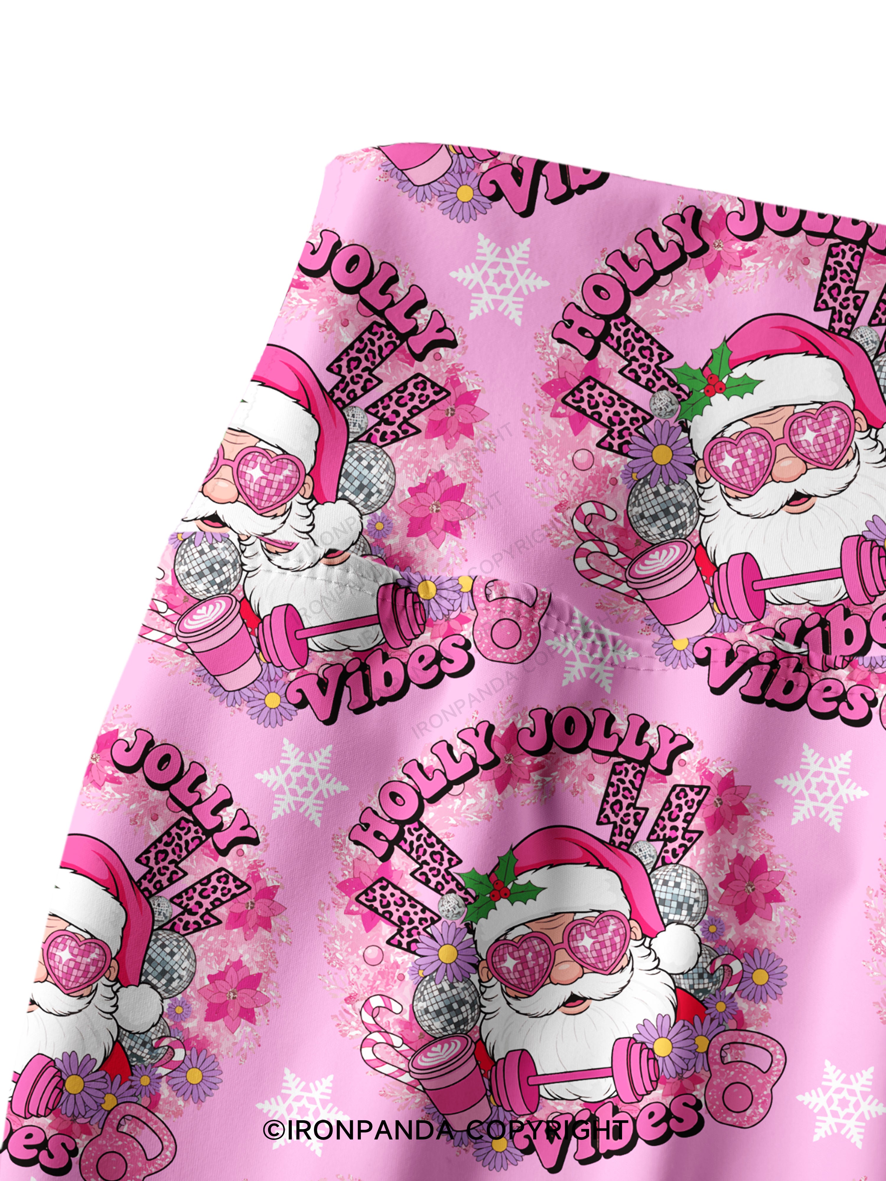 HOLLY JOLLY Vibes Printed Yoga Pants