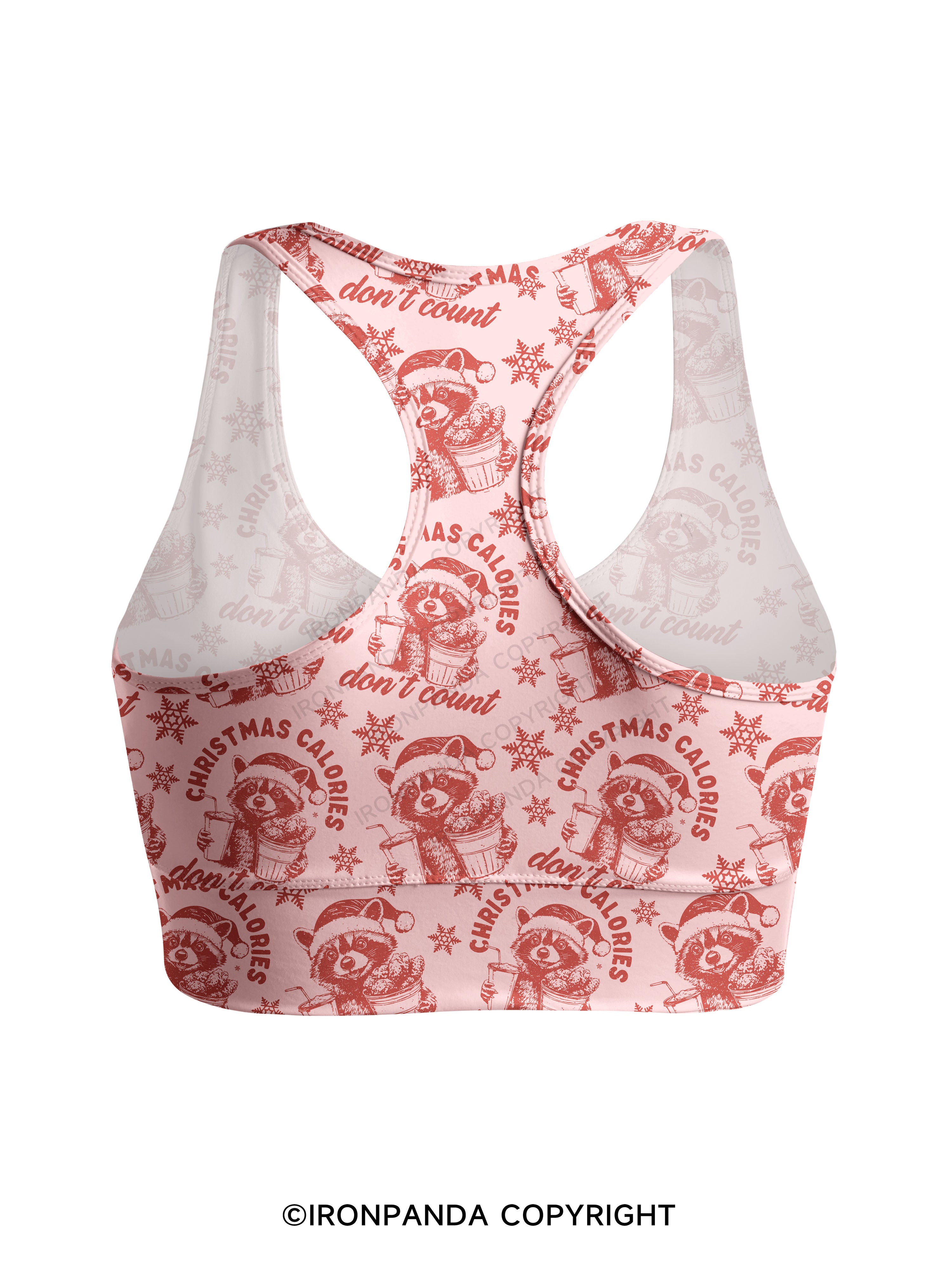 CHRISTMAS CALORIES DONT COUNT Racerback Sports Bra
