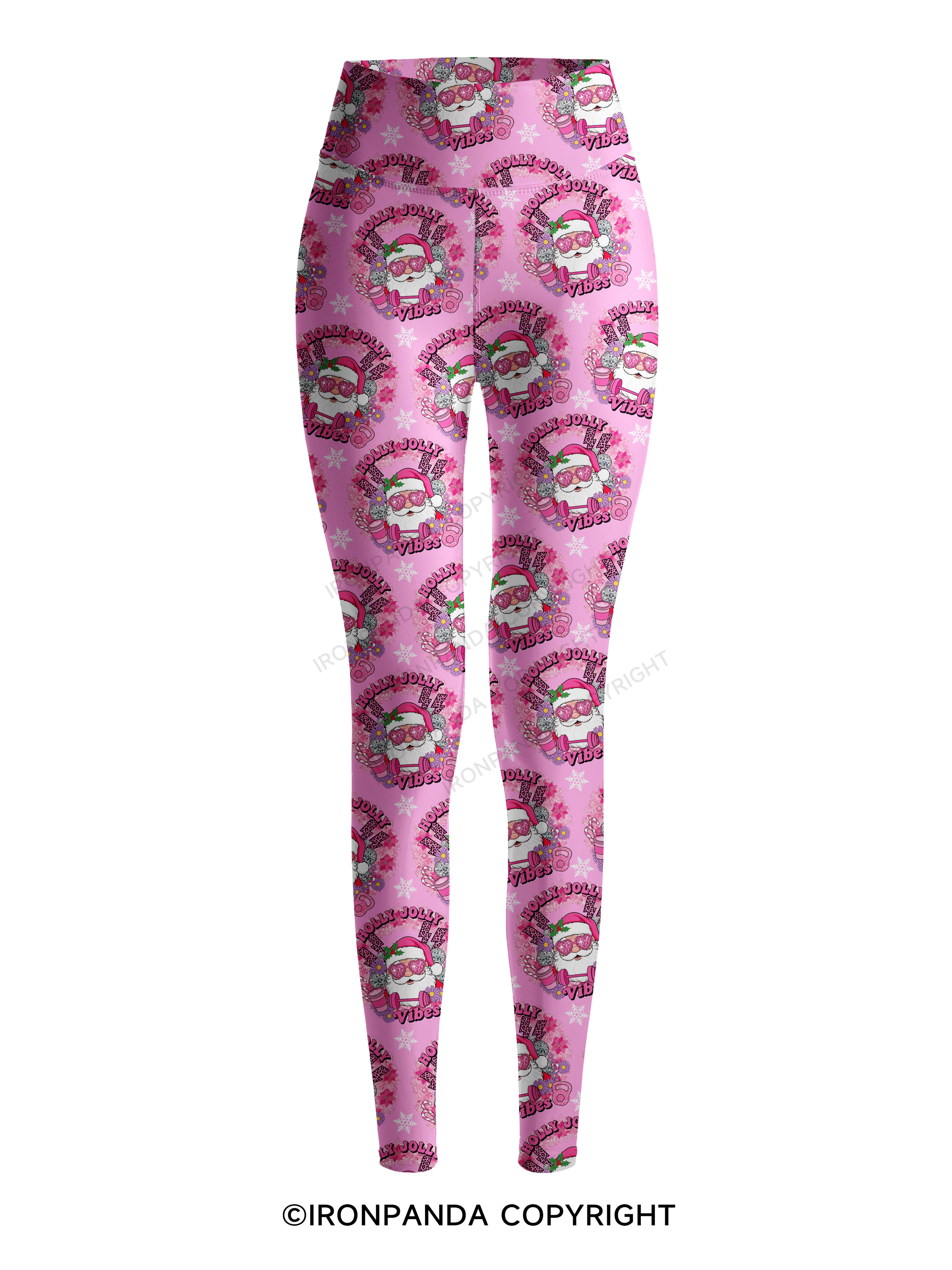 HOLLY JOLLY Vibes Printed Yoga Pants