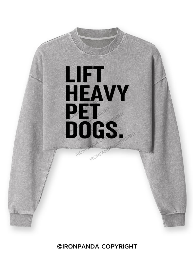 LIFT HEAVY PET dogs Washed Long-Sleeve Crop Top