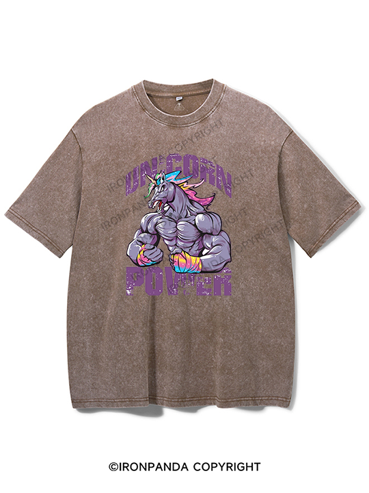 unicorn power WASHED GYM SHIRT
