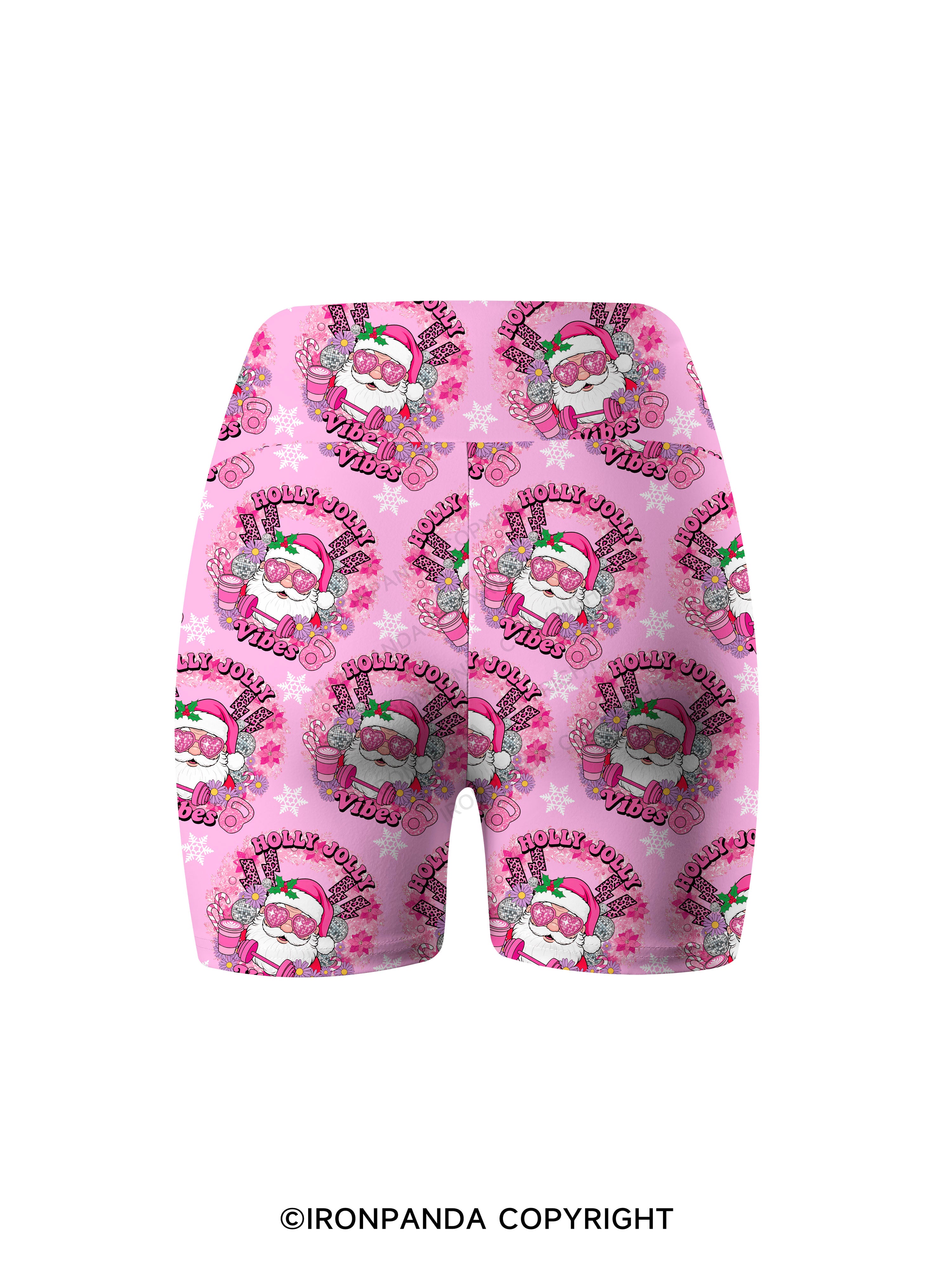 HOLLY JOLLY Vibes Printed Yoga Cycling Shorts