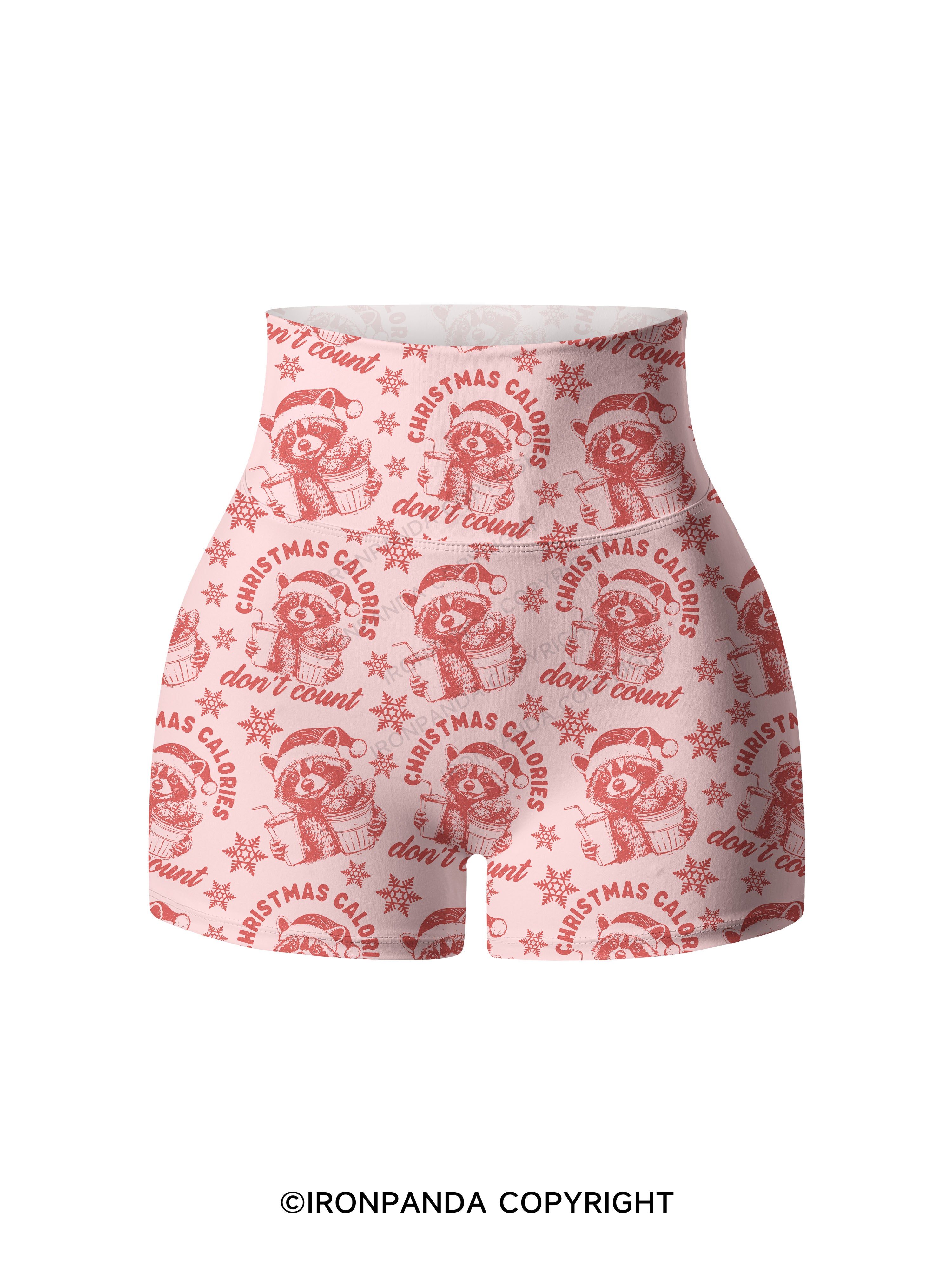 CHRISTMAS CALORIES DONT COUNT Printed Yoga Shorts