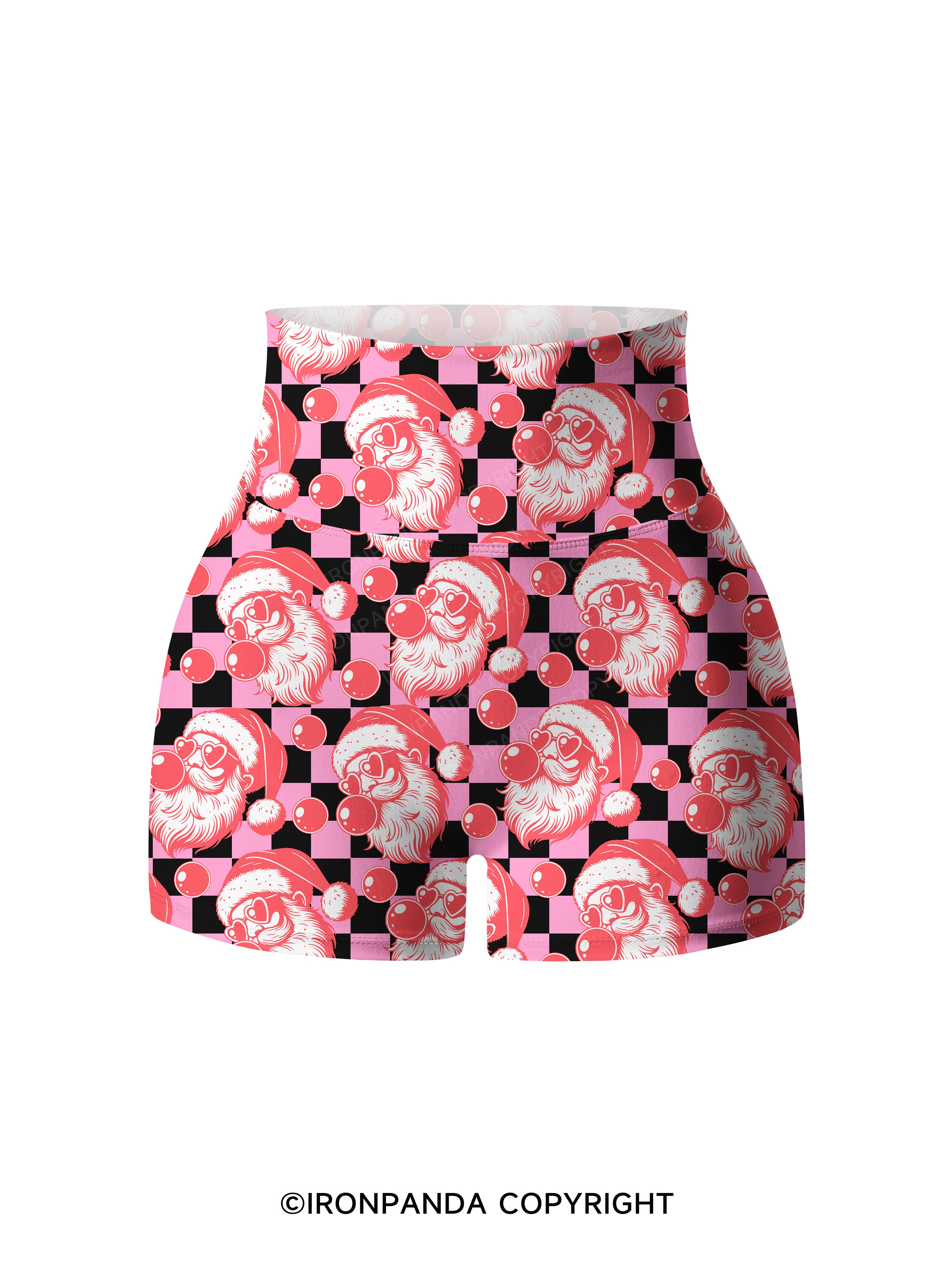 MERRY CHRISTMAS Printed Yoga Shorts