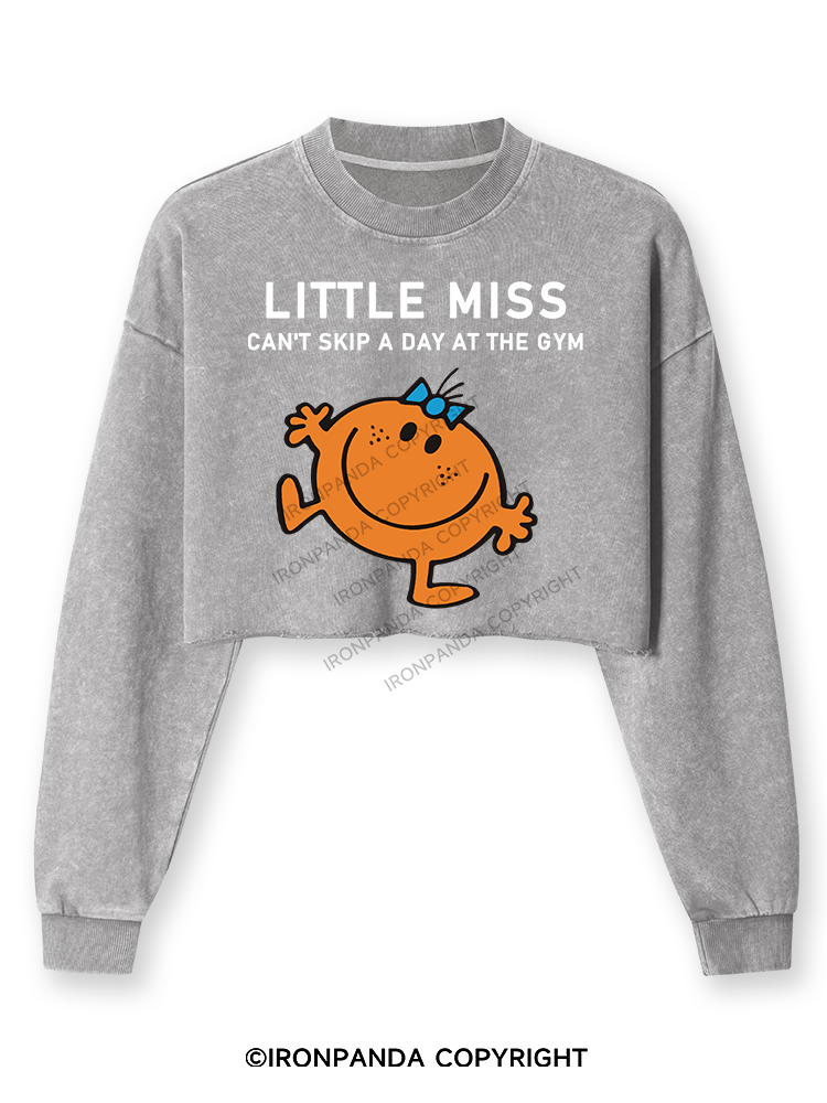 Can't Skip A Day At Gym Washed Long-Sleeve Crop Top