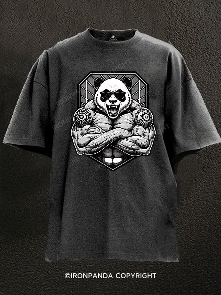 Iron Panda Muscle Washed Gym Shirt