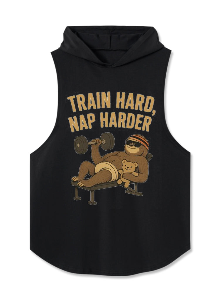 Train Hard Nap Harder Hooded Tank