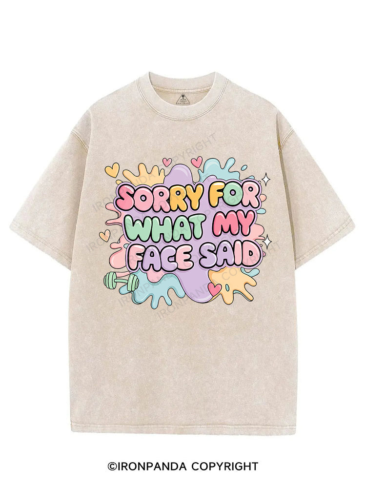Sorry for what my face said VINTAGE GYM SHIRT