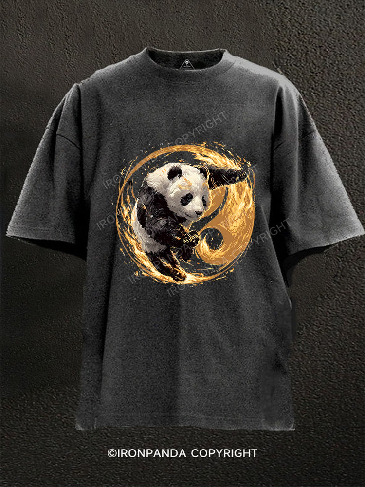 Tai Chi Panda Washed Gym Shirt