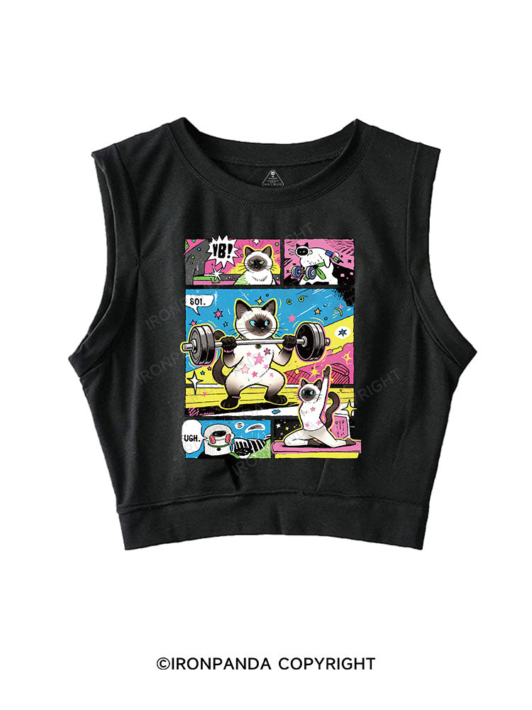 Siamese Cat Gym SLEEVELESS CROP TOPS