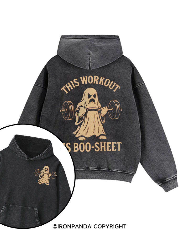 This Workout Is Boo-Sheet Printed Washed Gym Hoodie