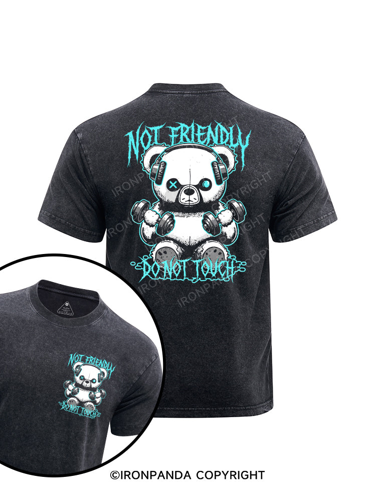 Not friendly do not touch printed Washed Gym Shirt
