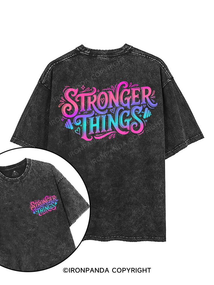 STRONGER THINGS printed Gym Shirt