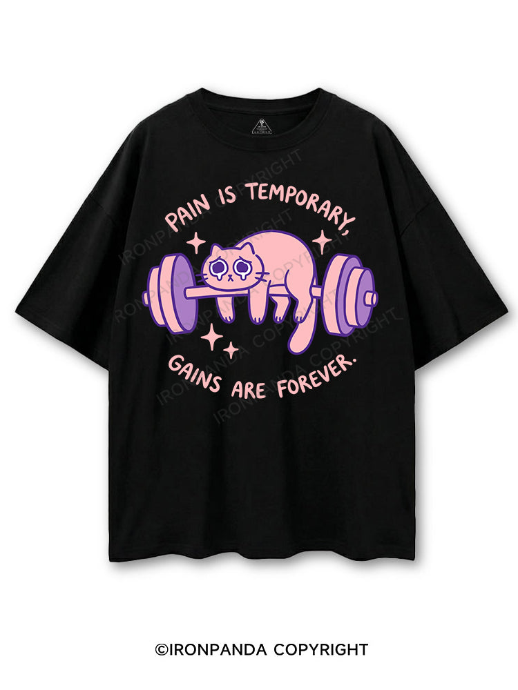 PAIN IS TEMPORARY,GAINS ARE FOREVER COTTON PUMP COVER