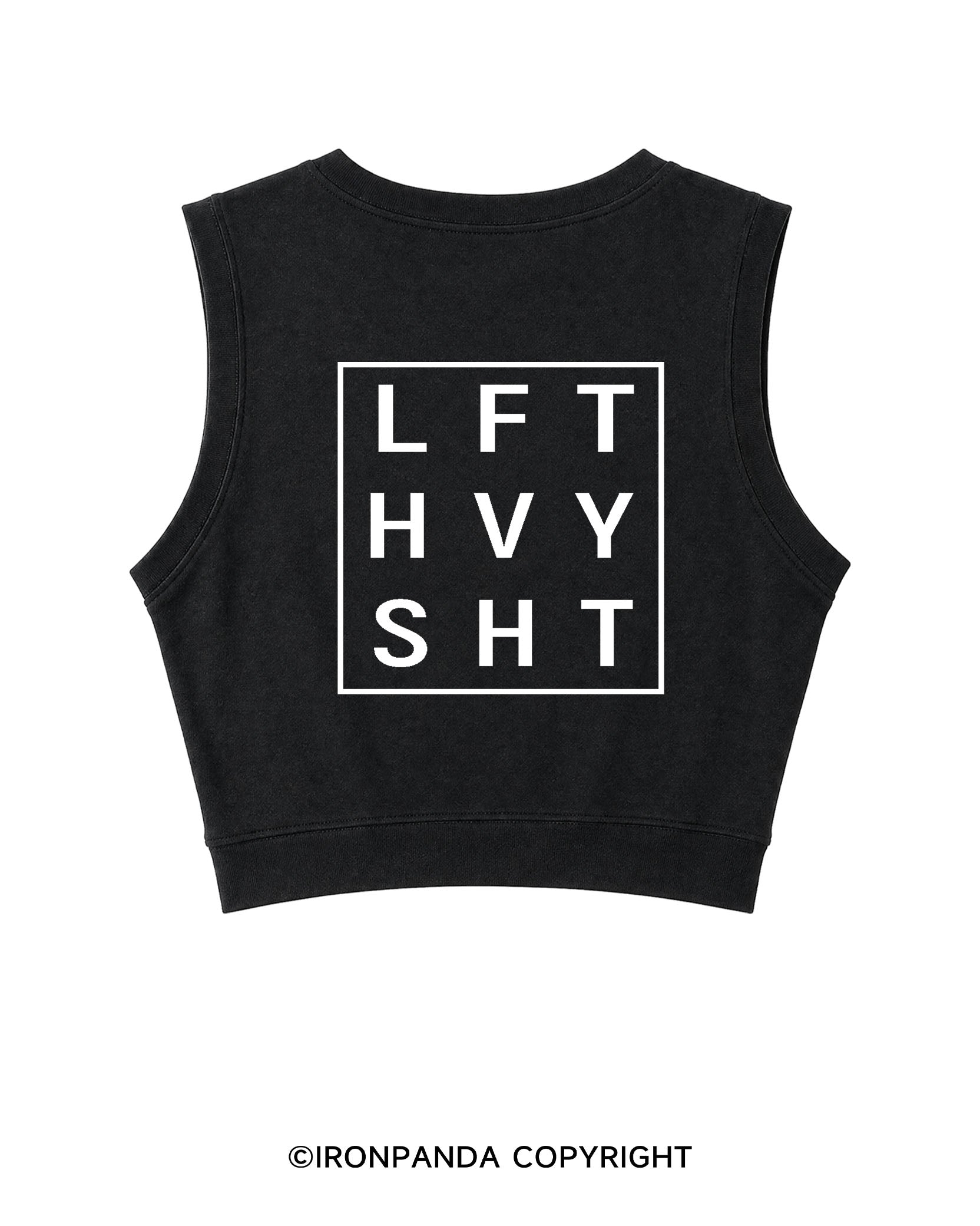 LFT HVY SHT BACK PRINTED SLEEVELESS CROP TOPS