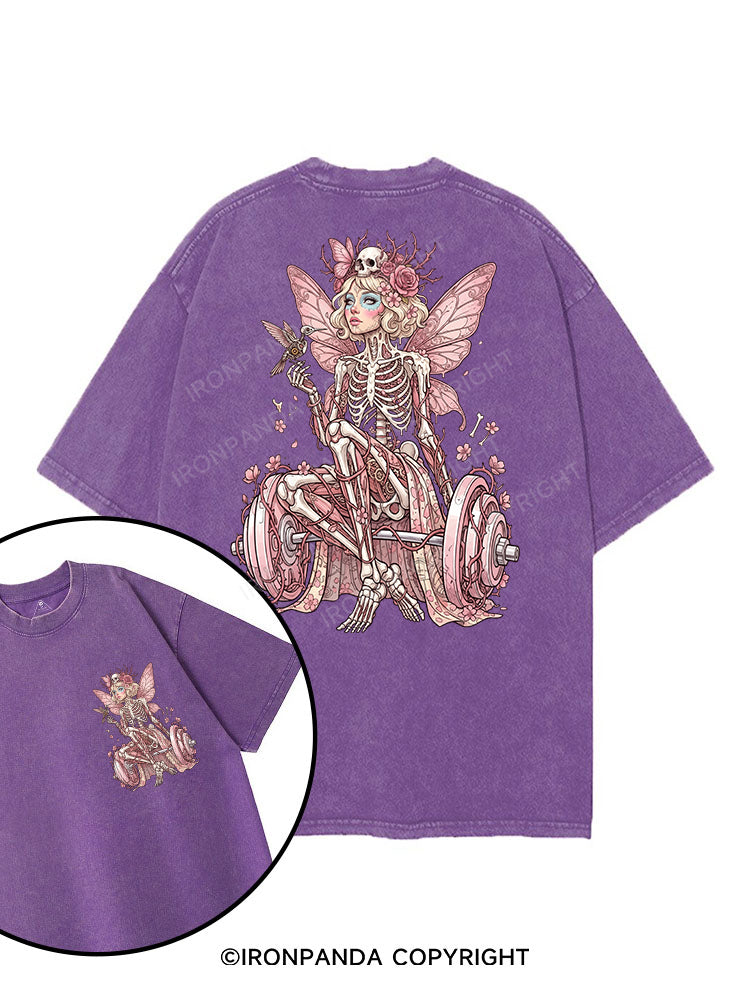 Blooming Bones & Barbell printed Gym Shirt