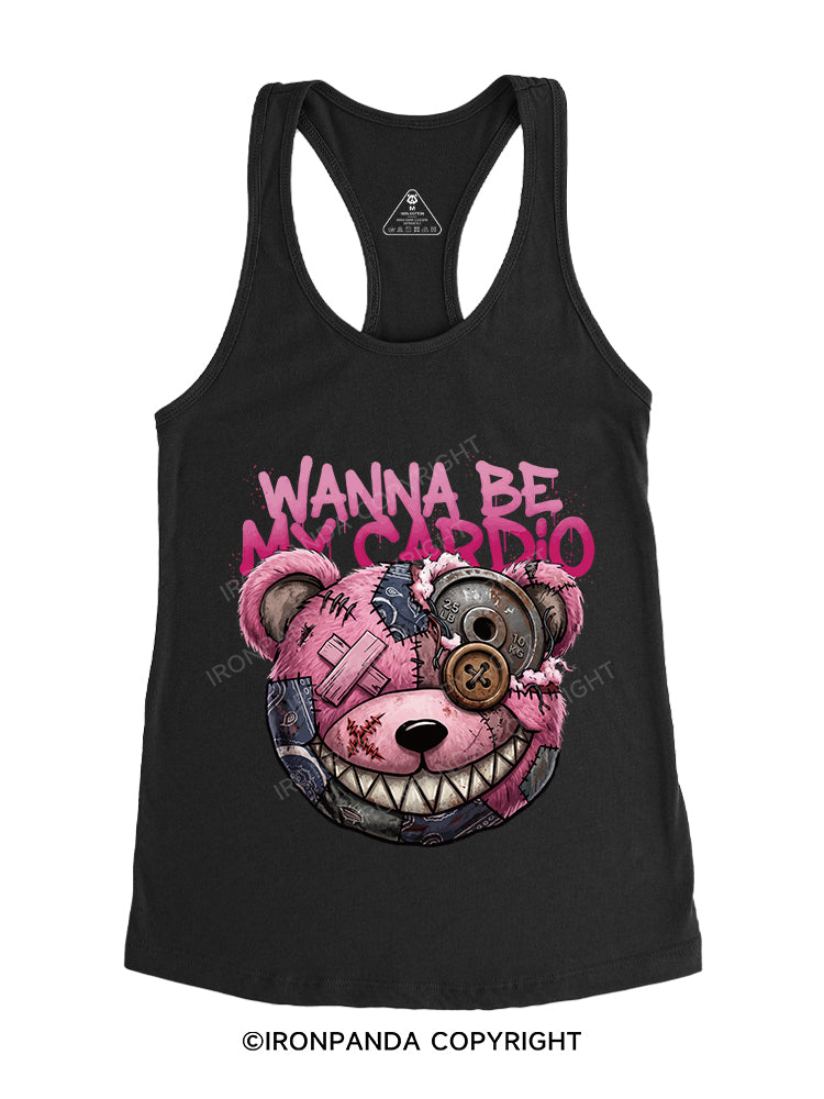 WANNA BE MY CARDIO Gym Racerback Tank