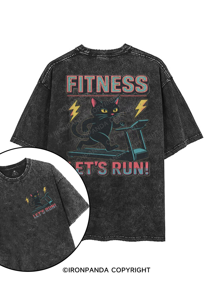 fitness let's run! printed Gym Shirt