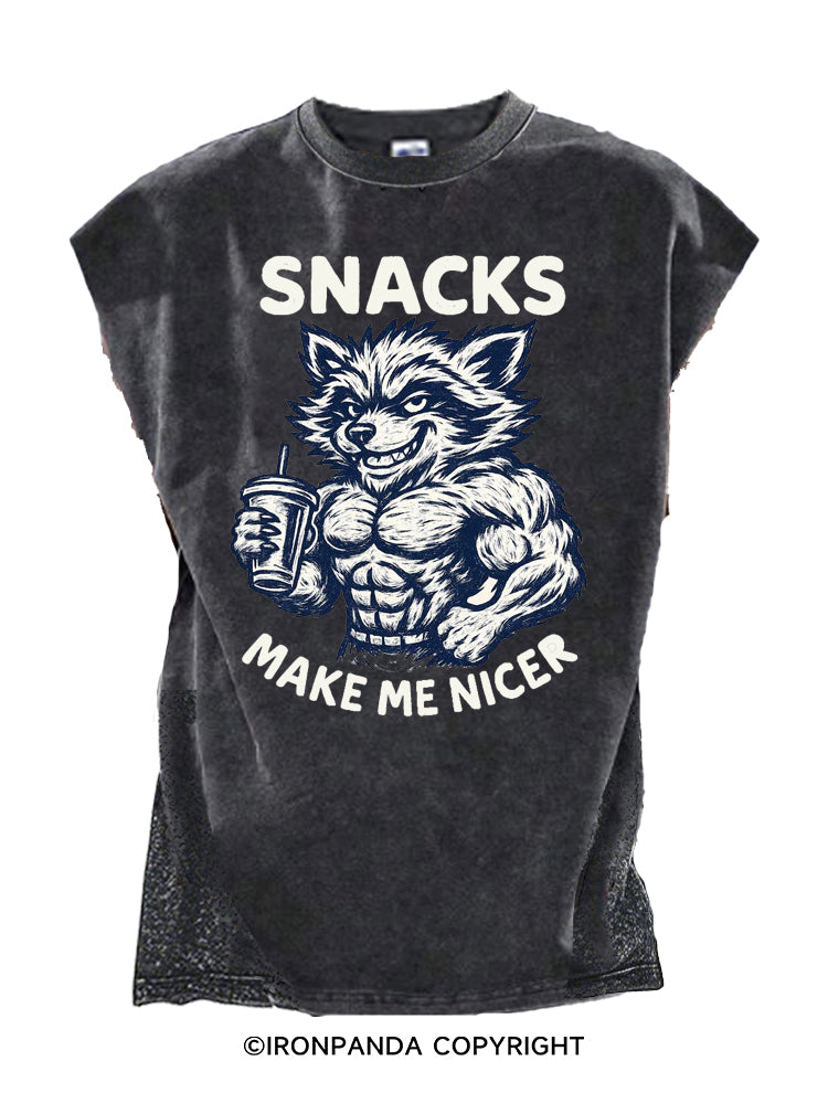 Snacks Make Me Nice Cut Off Tank