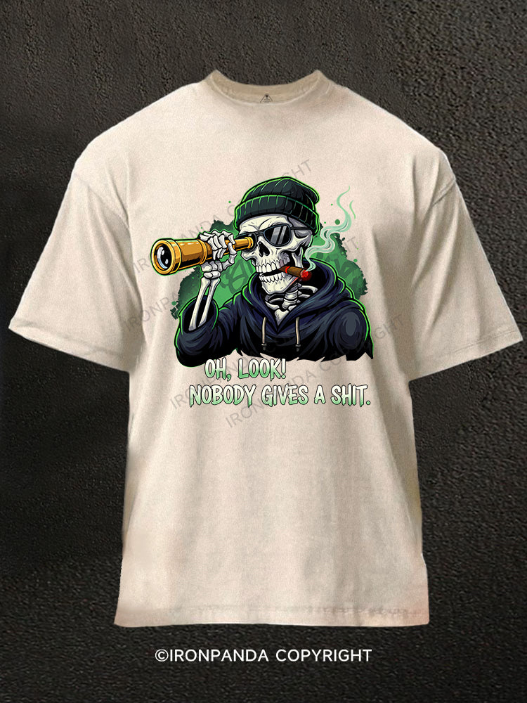 OH LOOK! NOBODY GIVES A SHIT Washed Gym Shirt