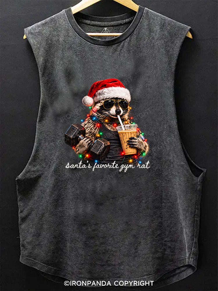 santa's favorite gym rat Scoop Bottom Cotton Tank