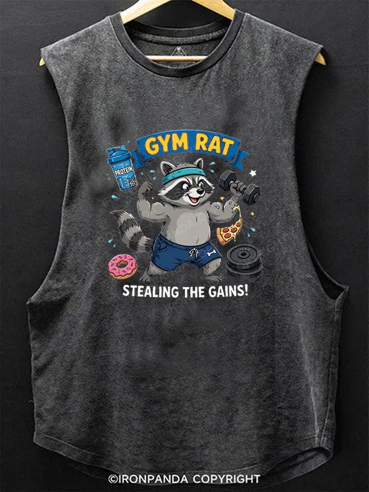 GYM RAT STEALING THE GAINS! Scoop Bottom Cotton Tank