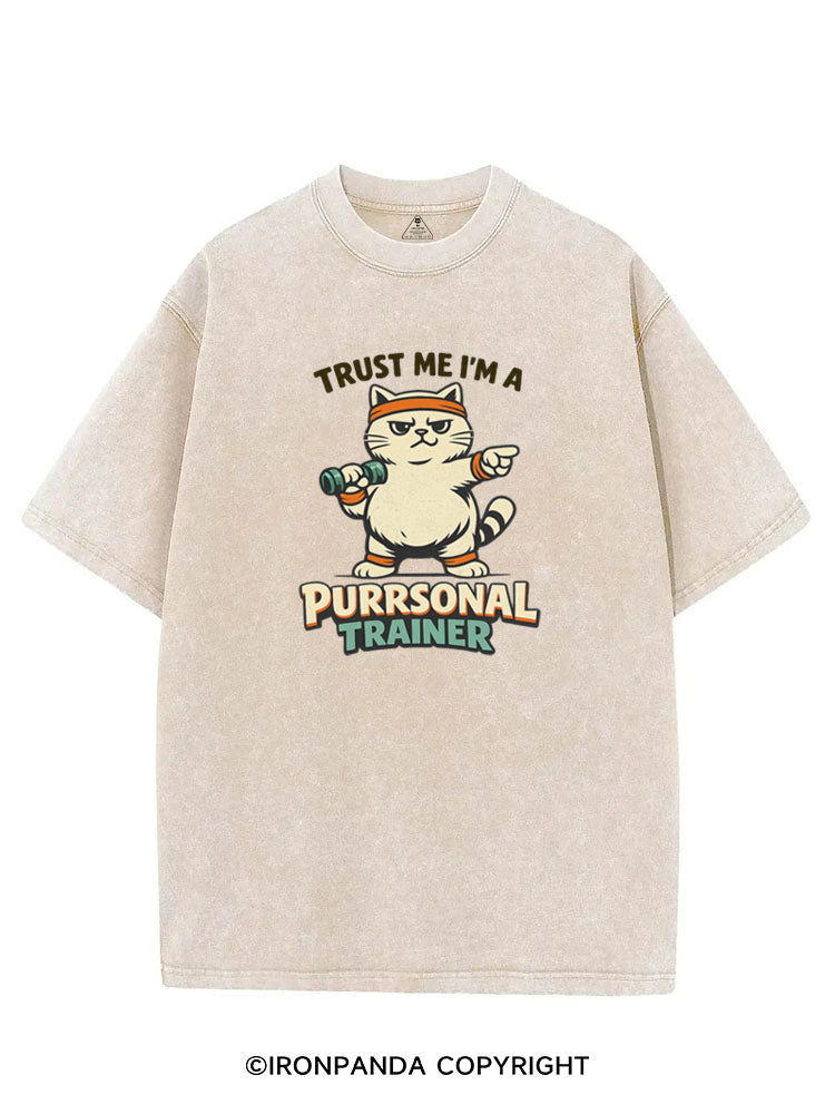 TRUST ME I'M A PURRSONAL TRAINER VINTAGE GYM SHIRT
