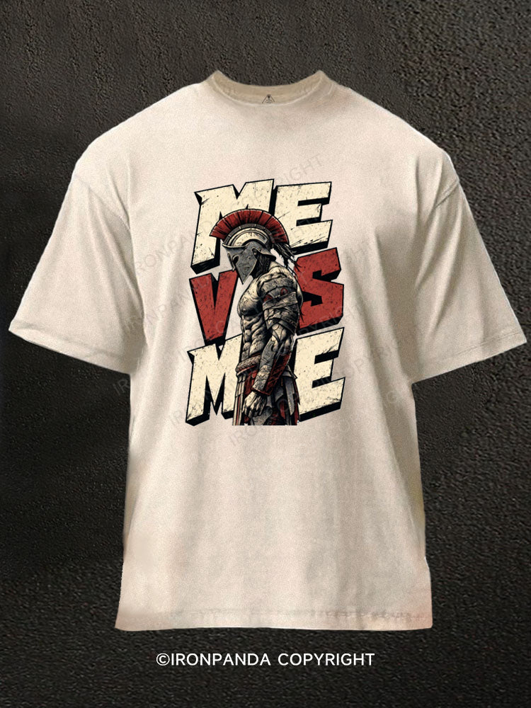 Me Vs Me Spartan Warrior Washed Gym Shirt