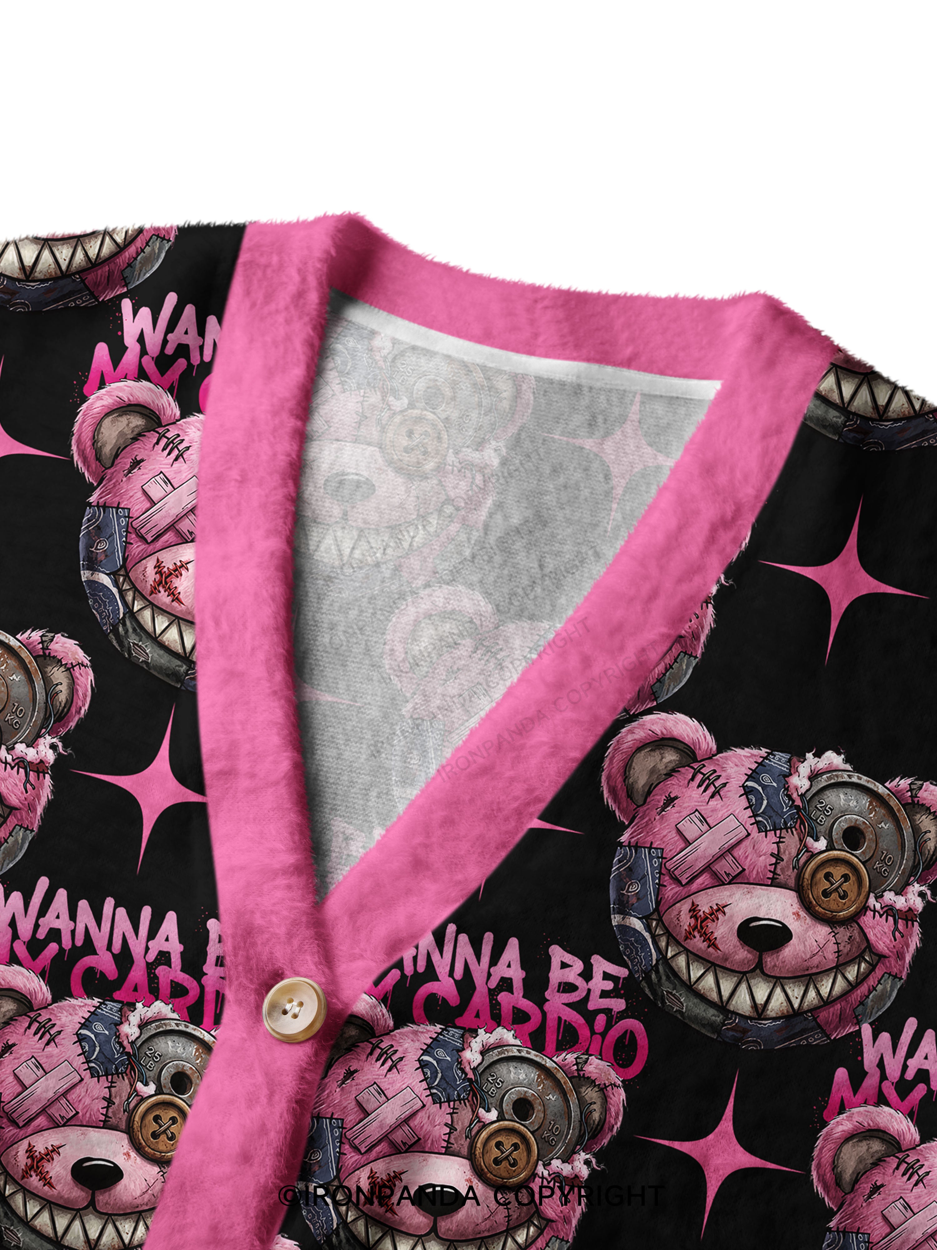WANNA BE MY CARDIO Crop Ugly Cardigan Sweater