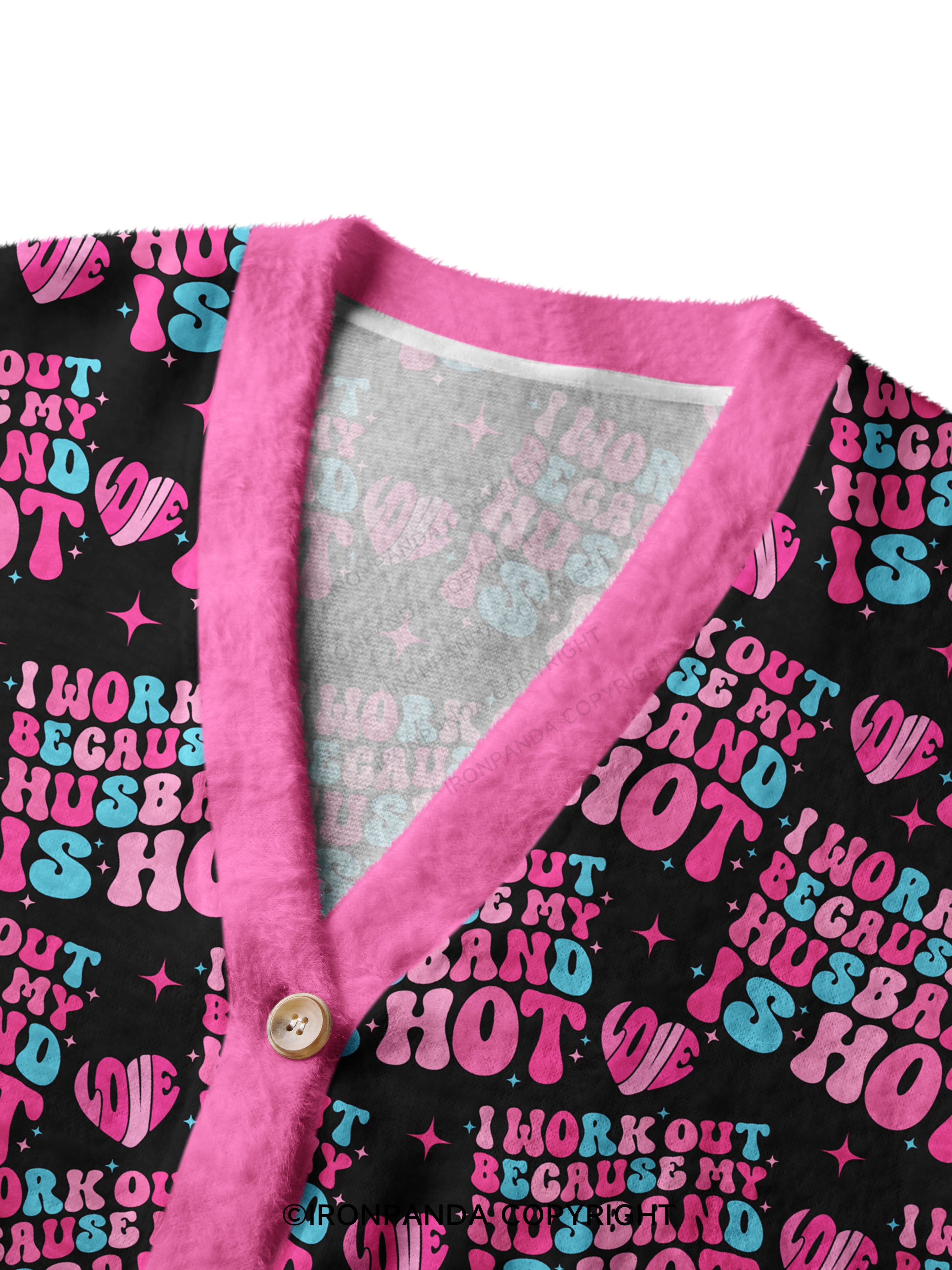 I Work Out Because My Husband is Hot Crop Ugly Cardigan Sweater